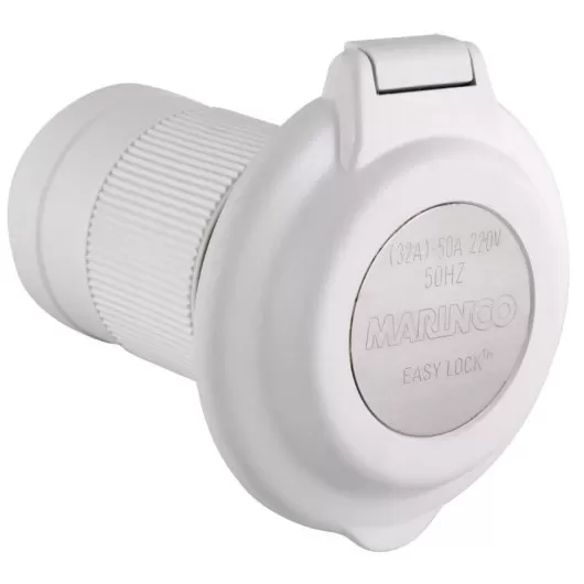 MARINCO socle Easy Lock 32A, prise mâle encastré pour bateau.