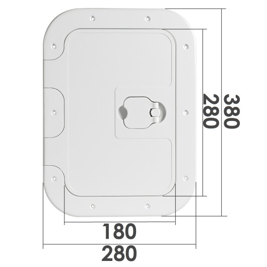 Trappe d’inspection Osculati Splash-Proob blanche | Étanche IP67 - Surface antidérapante pour bateau | 380 x 280 mm
