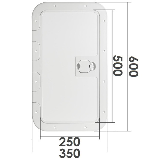 Trappe d’inspection Osculati Splash-Proob blanche | Étanche IP67 - Surface antidérapante pour bateau | 600 x 350 mm