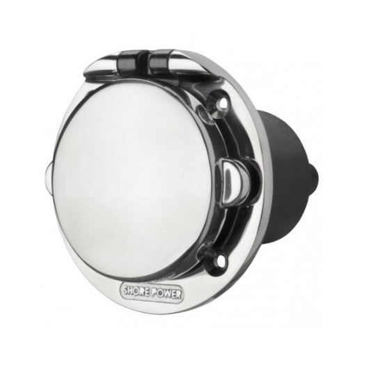 Prise de quai MP16-10 Ratio | prise inox 230V CEE pour bateau et camping-car | Vue de côté
