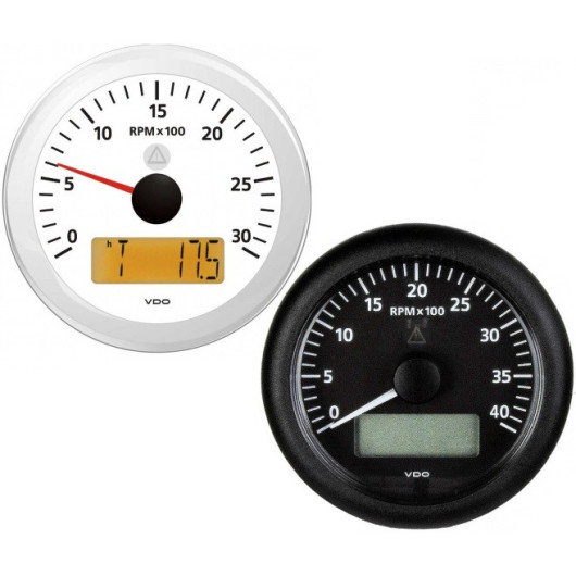 Viewline compte-tours blanc ou noir pour bateau VDO | Instrument de contrôle bateau à voile ou moteur