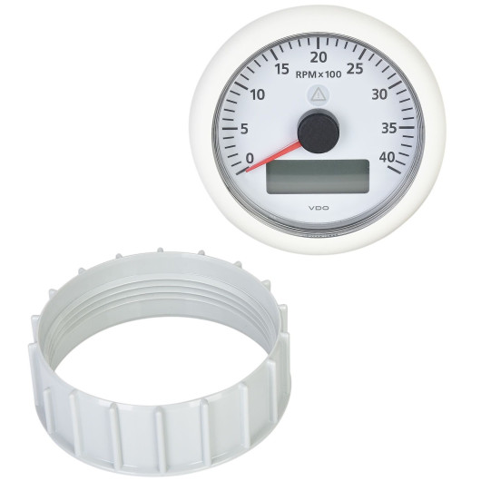 Viewline compte-tours blanc ou noir pour bateau VDO | Instrument de contrôle bateau à voile ou moteur