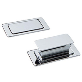 Bouton chromé P-Lock 60 x 27 mm REIMO | pour meuble de bateau, van et camping-car | flush à encastrer