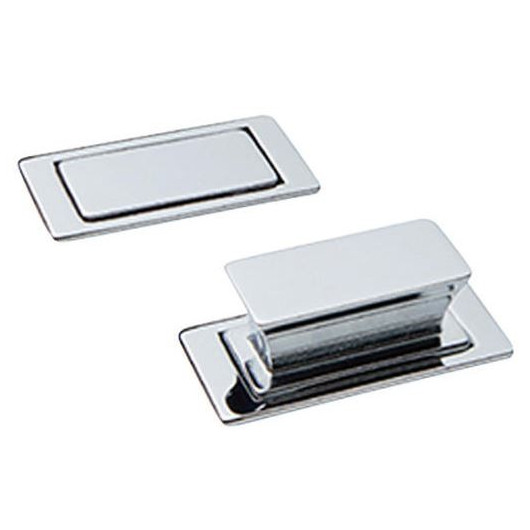 Bouton chromé P-Lock 60 x 27 mm REIMO | pour meuble de bateau, van et camping-car | flush à encastrer
