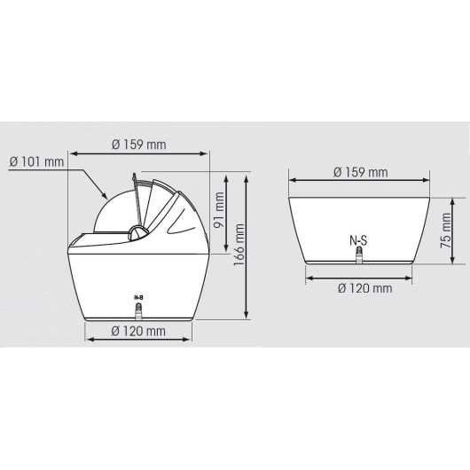 PLASTIMO Fût pour Offshore & Olympic 115 : accessoire pour compas magnétique de route pour équipements des bateaux