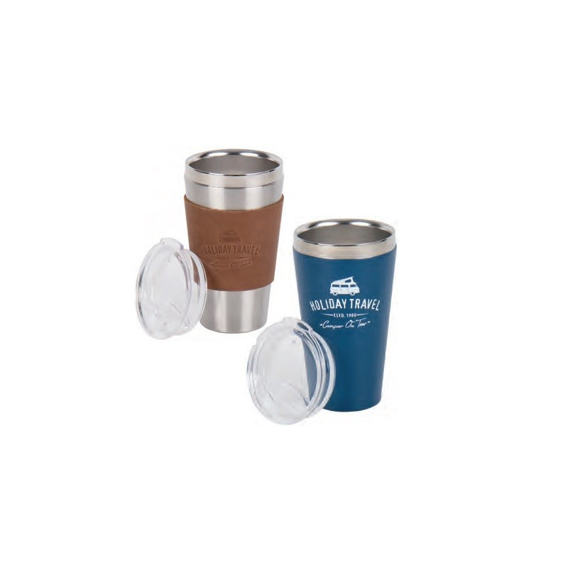 Tasse Thermo Inox 400 Ml Double Paroi - Mug Isotherme Camping Voyage Café Thé - Or / Or Rose Gobelet Thermique Voyage
