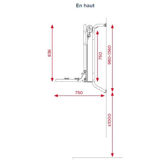 BR-SYSTEMS Bike Lift Rail porte vélo électrique pour camping-car