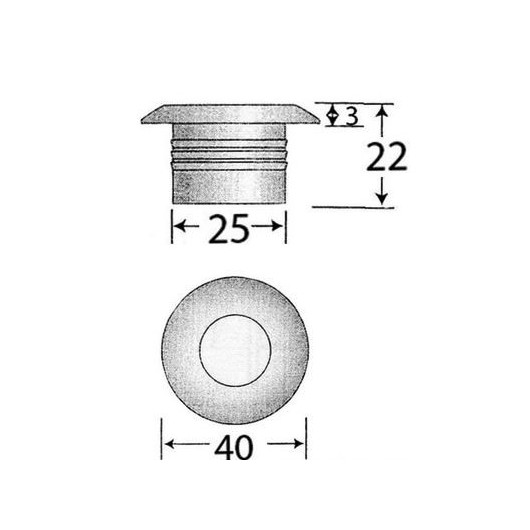 Plafonnier LED inox OSCULATI - éclairage étanche 12/24 V pour bateau et fourgon - schéma
