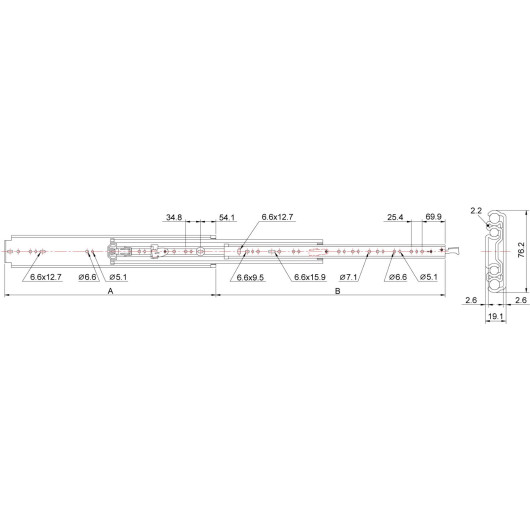 TUMA Coulisses 230 kg - extension arrière de fourgon aménagé - dimensions