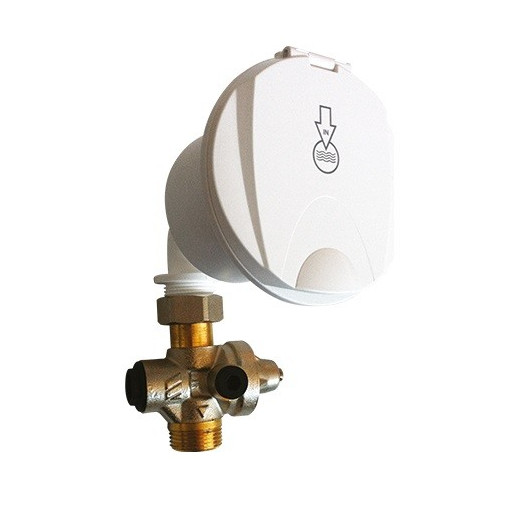 Prise D'eau Camping-car Avec Clapet Anti-retour - Raccord 3/4" NH Femelle Vers 1/2" NPT Mâle - Blanc - ABS + Laiton - Compatible Eau Potable