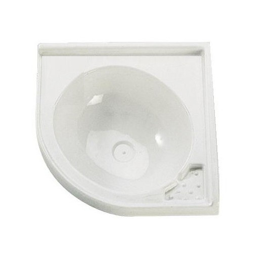 Lavabo d'angle 42 x 42 cm Soltherm - évier d'angle plastique pour camping-car, fourgon & caravane | vue de dessus
