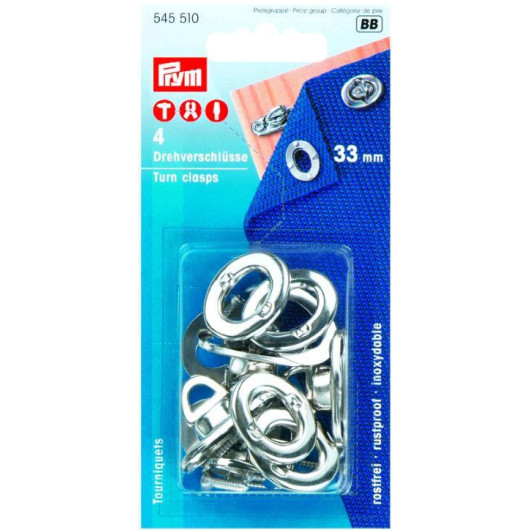 Accessoire & équipement pour camping-car et  fourgon aménagé PRYM Tourniquet clips laiton 33 mm