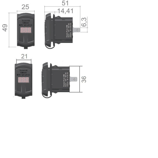 Interrupteur USB 12V bateau et camping-car.