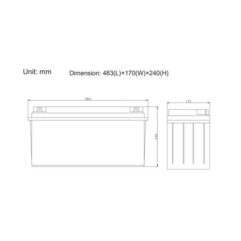 Batterie auxilaire GEL plombcarbone à décharge lente pour bateau.