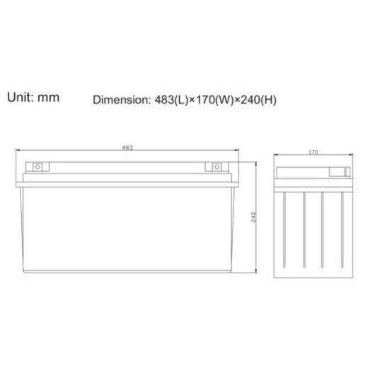 EM Batterie GEL plomb carbone 165Ah