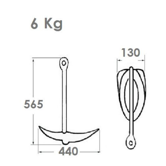 Equipement et accessoire bateau, OSCULATI Kit mouillage 6 Kg complet pour ancrer votre bateau avec ancre parapluie pliable.