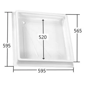 Reimo Bac à douche autoporté 595 x 595 x 102 mm | salle de bain camping-car et fourgon aménagé