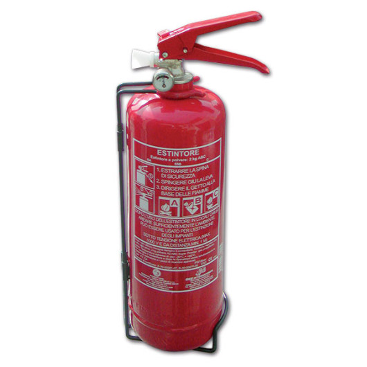 Extincteur ABC 2 kg avec support et manomètre GES | lutte incendie en bateau et camping-car