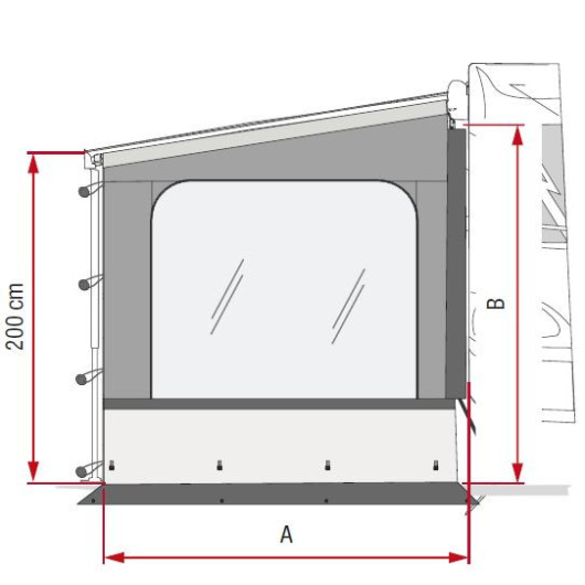 Side W Pro F40 van FIAMMA - paroi latérale pour store banne de van & fourgon aménagé - dimensions