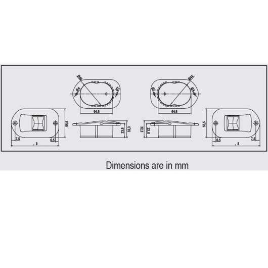 LALIZAS Fos LED Feux de navigation LED encastré