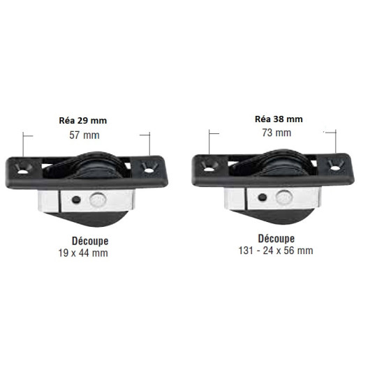 HAKEN Poulie Bullet simple à encastrer