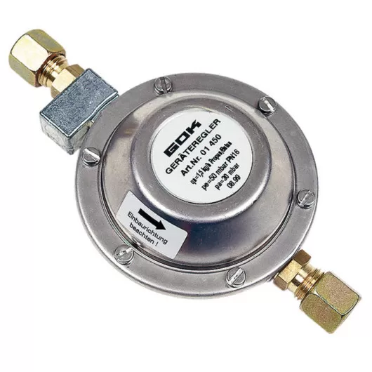 Régulateur Basse Pression GOK Pour Bouteille Gaz Campingaz Type R - Débit 1kg/h, Raccord Gaz Sécurisé