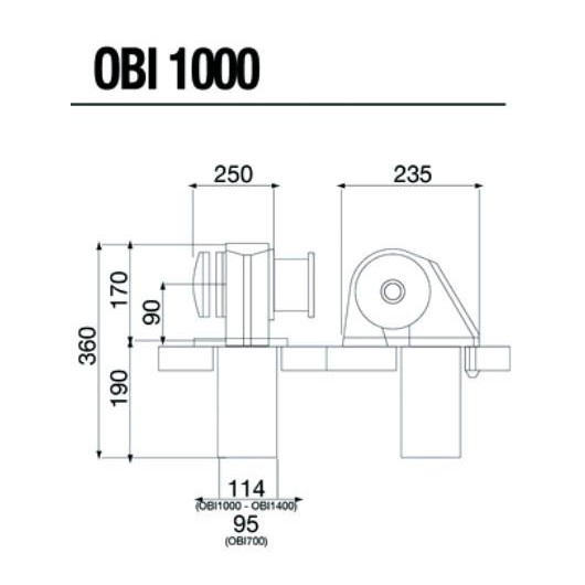 Equipement bateau : guindeau électrique alu axe horizontal avec poupée & barbotin mixte ITALWINCH Obi 1400W chaine ø 10 mm