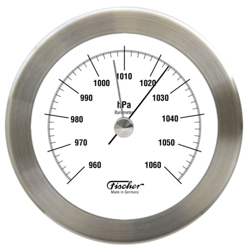 Baromètre Fischer 140mm Boîtier Noyer | Fabriqué En Allemagne | Précision ±3 HPa - 1366R-12