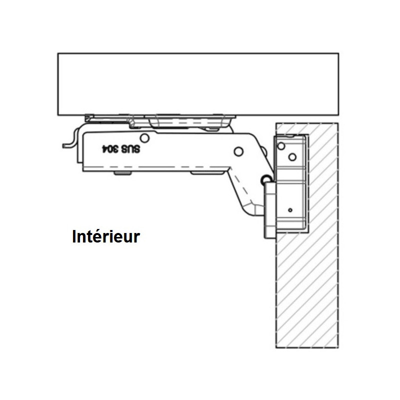 Charnière Porte-à-Faux OSCULATI 67,5x37mm | Inox, Épaisseur 2mm - Pour Meubles Et Aménagements