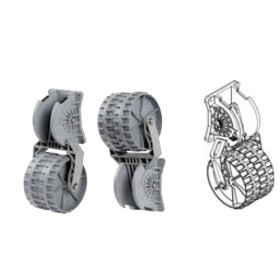 OSCULATI Roues pour annexe | 164 x 334 mm Roues rabattables larges Osculati annexe de bateau | Paire universelle pour tableau arrière