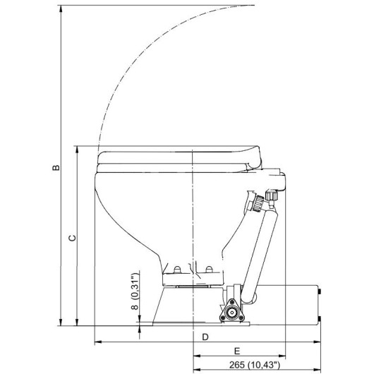JOHNSON AquaT Electric Compact - WC marin 12/24 V avec panneau de commande - installation