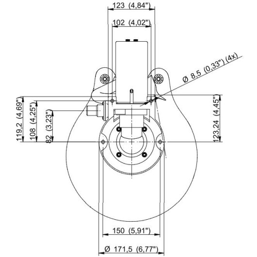 JOHNSON AquaT Electric Compact - WC marin 12/24 V avec panneau de commande - dimensions