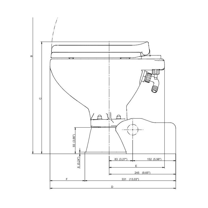 JOHNSON AquaT Silent Electric Comfort WC électrique bateau 12 24 V