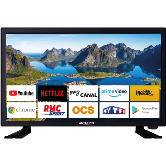 Smart TV Led ANTARION 22'' - télévision 12V pour camping-car, bateau et fourgon aménagé.