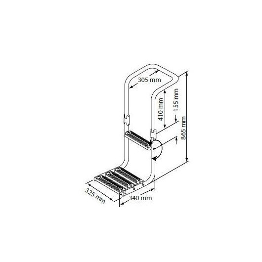 Echelle de bain immergée pour votre pneumatique Nuova Rade | Passerelle & rampe | dimensions