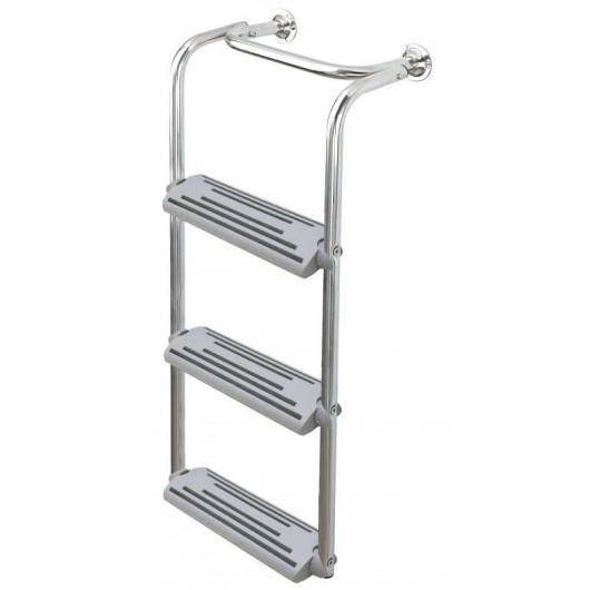 Echelle 3 marches rabattable Nuva Rade | Echelle de bain inox 90°-180° pour bateau |
