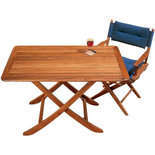 Table pliante Bretagne Arc Marine - mobilier en teck réglable pour cockpit bateau