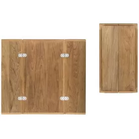 Plateau de table pliable en teck Arc Marine - bords rabattables pour cockpit bateau