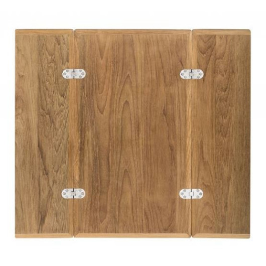 Plateau de table pliable en teck Arc Marine - bords rabattables pour cockpit bateau