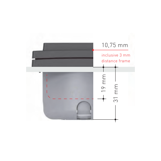 Entretoise simple 3 mm INPROJAL pour installation interrupteurs INPROJAL à l'intérieur du fourgon aménagé ou du bateau.