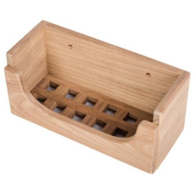 Panier de douche en teck Arc Marine - support produit de toilette bateau - dessus