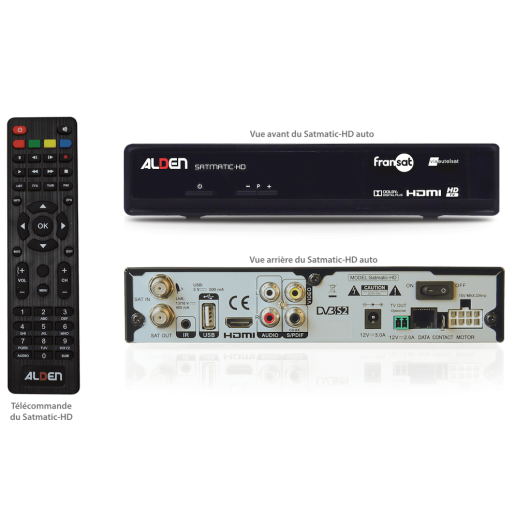 CTV 65 Satmatic HD ALDEN - antenne satellite manuelle ALDEN pour camping-car & fourgon aménagé.