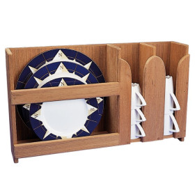 ARC MARINE Vaisselier mural teck ARC Vaisselier mural teck pour assiettes en bateau & camping-car - H2R Equipements
