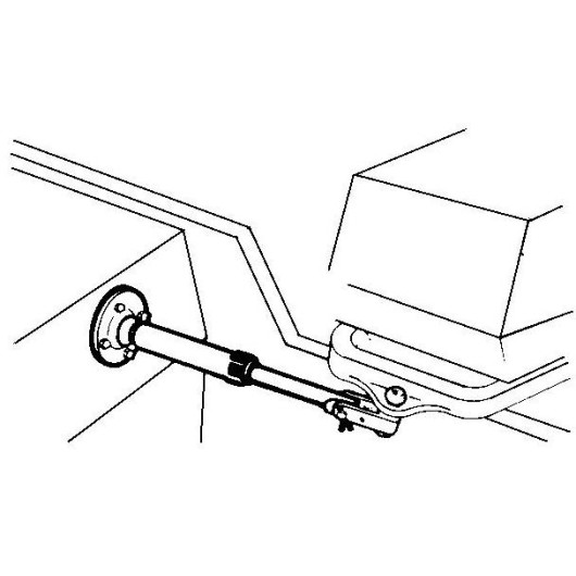Terminaison arrêt de gaine câble direction côté moteur hors-bord du bateau.