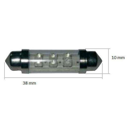 Equipement bateau & camping-car :  Ampoule navette 6 LED 10 x 38