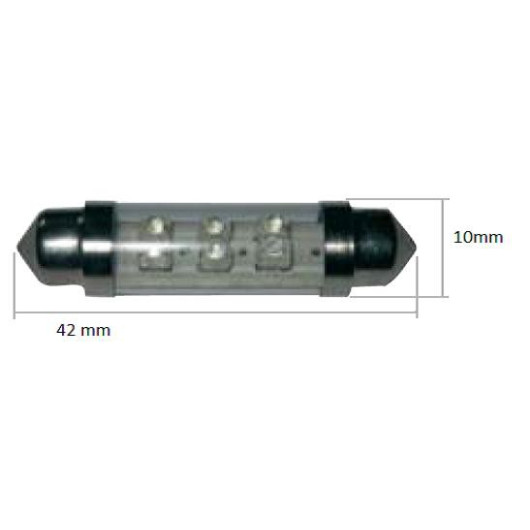 Equipement bateau et camping-car : Ampoule navette 6 LED 10 x 42