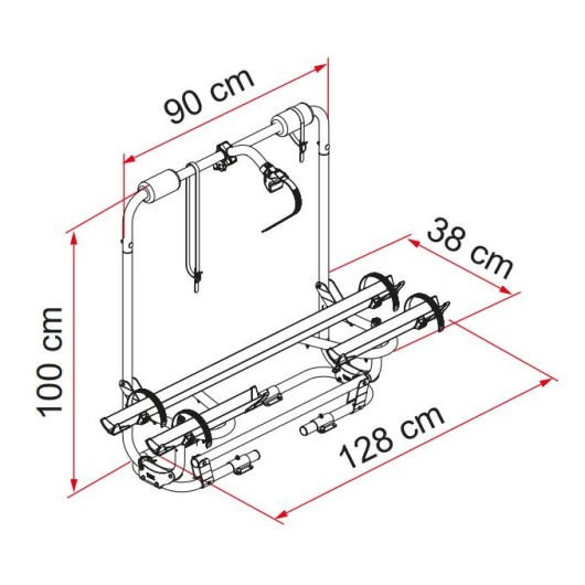 Caravan XL A PRO 200 FIAMMA - porte-vélos pour timon de caravane pour 2 vélos.