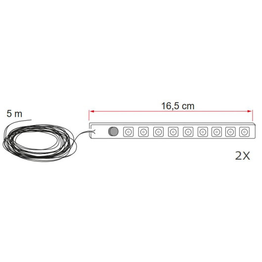 Kit Awning LED FIAMMA - éclairage extérieur pour store banne FIAMMA F45 & F65 sur camping-car et fourgon.