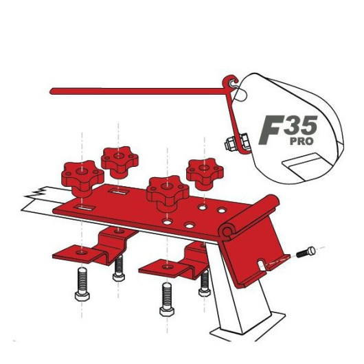 Kit de fixation store fourgon sur galerie. Fiamma kit standard.