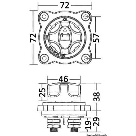 OSCULATI Coupe-batterie semi-encastré ON-OFF-OUT pour bateau, camping-car, fourgon et van aménagé - H2R Equipements